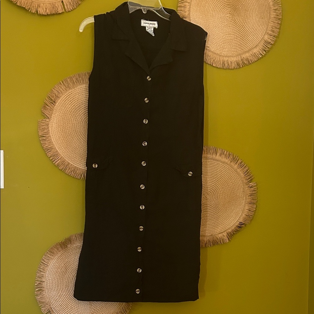 Elegant Black Button-Down Midi Dress